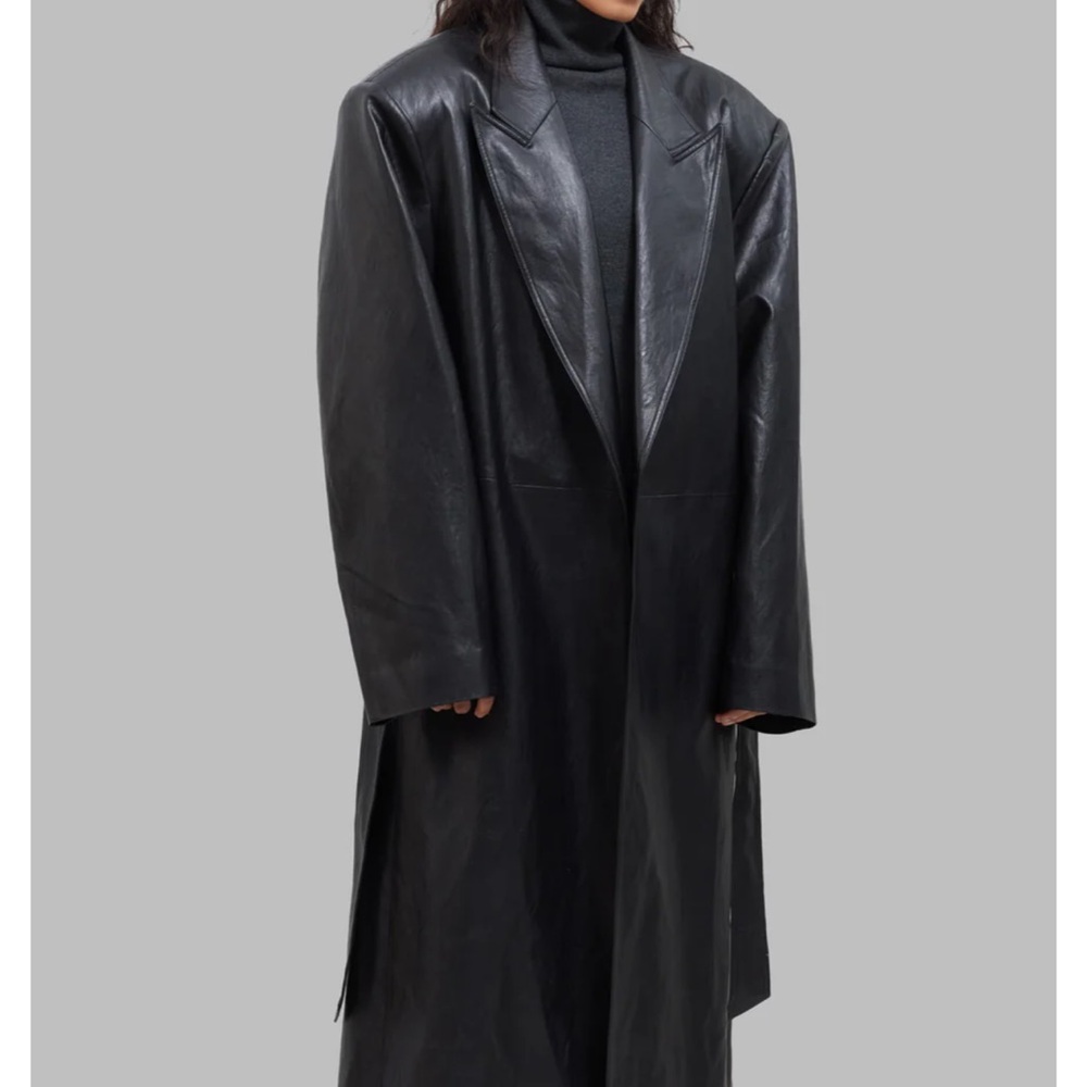 Remy Leather Classic Belted Trench Coat